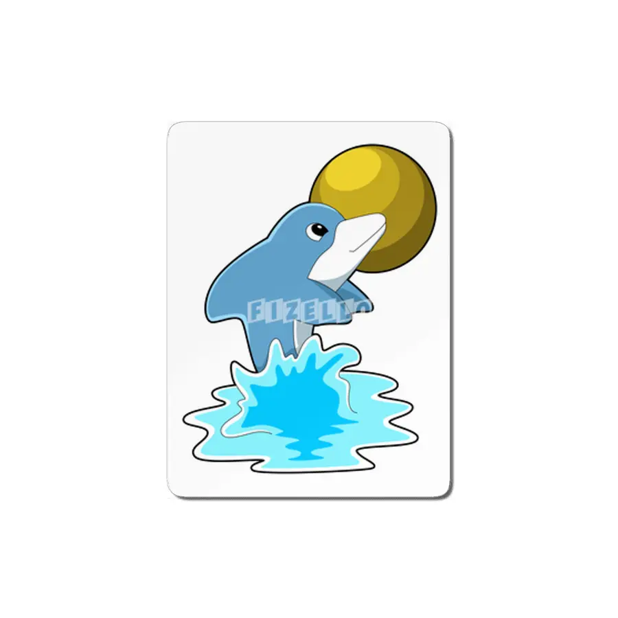 Dolphin at Swimming with Moon MDF Tablo