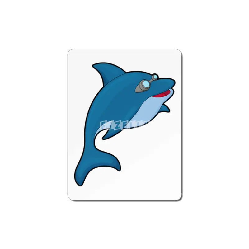 Dolphin at Swimming with Swimming goggles MDF Tablo