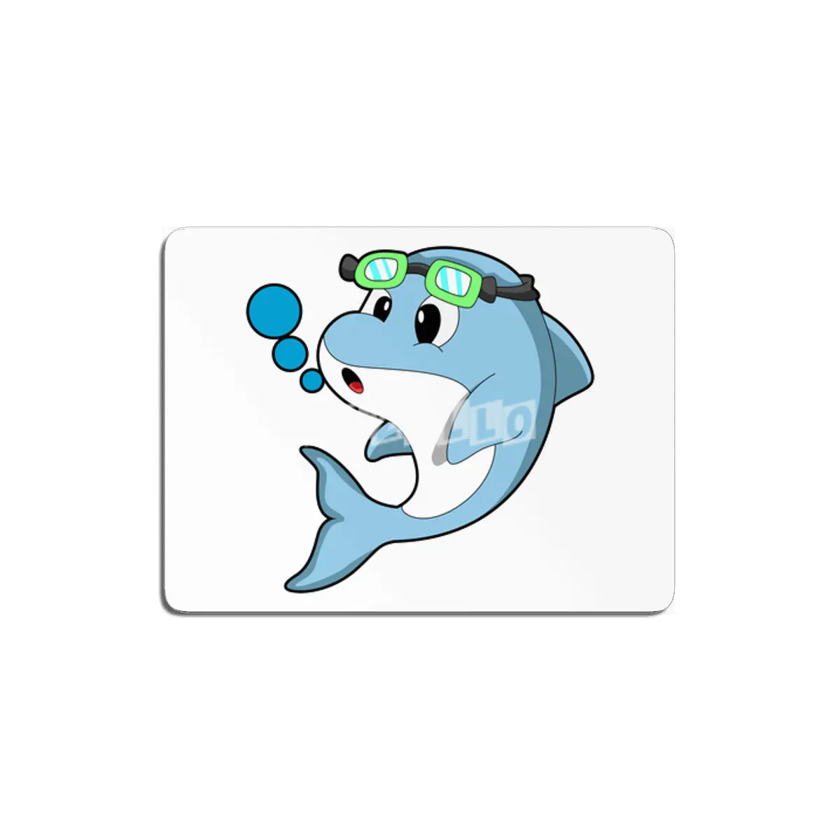 Dolphin at Swimming with Swimming goggles MDF Tablo