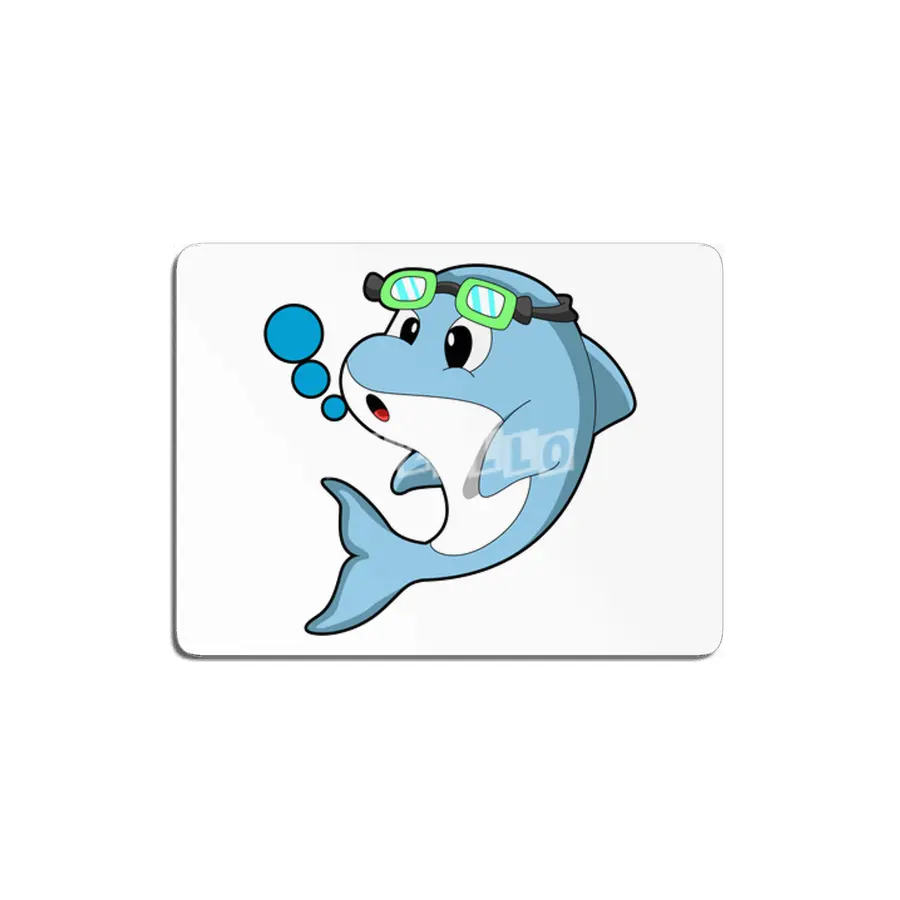 Dolphin at Swimming with Swimming goggles MDF Tablo