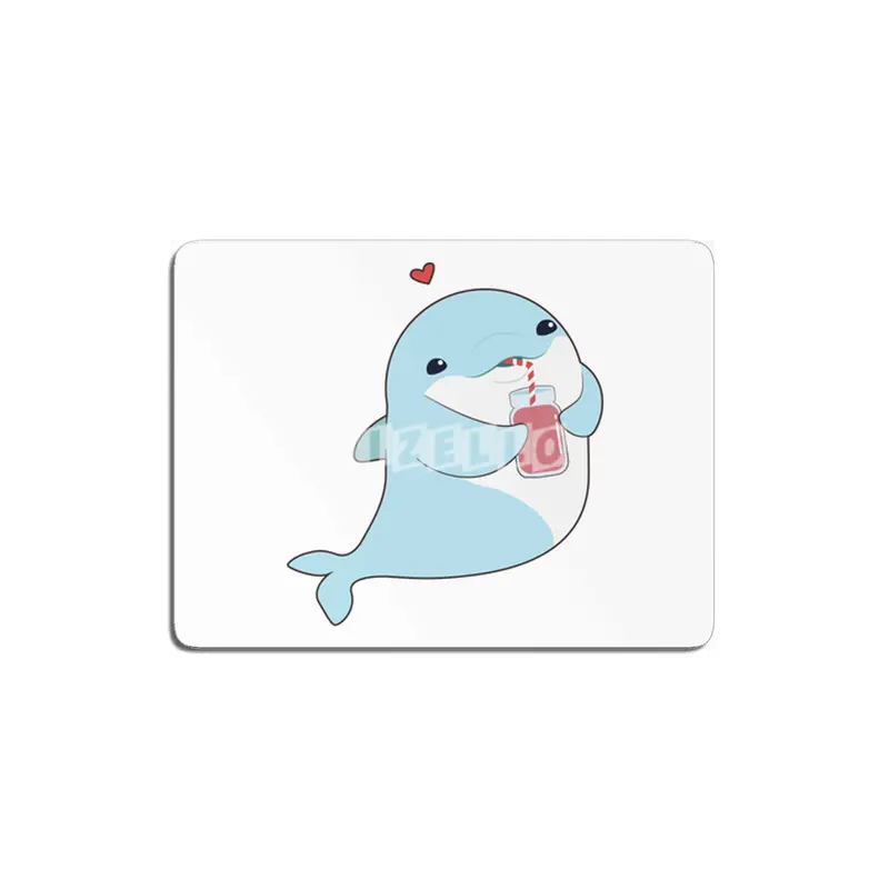 Dolphin with Drink & Heart MDF Tablo
