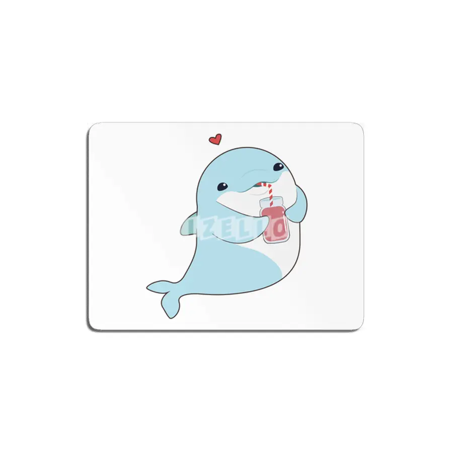 Dolphin with Drink & Heart MDF Tablo