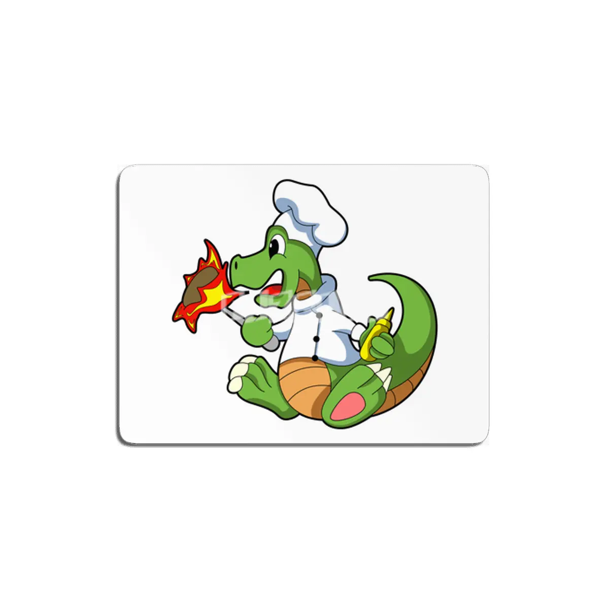 Dragon as Chef with Cooking apron MDF Tablo
