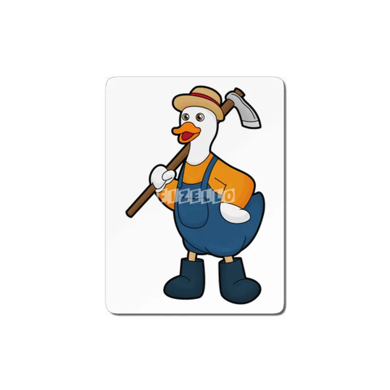 Duck as Farmer with Hoe MDF Tablo