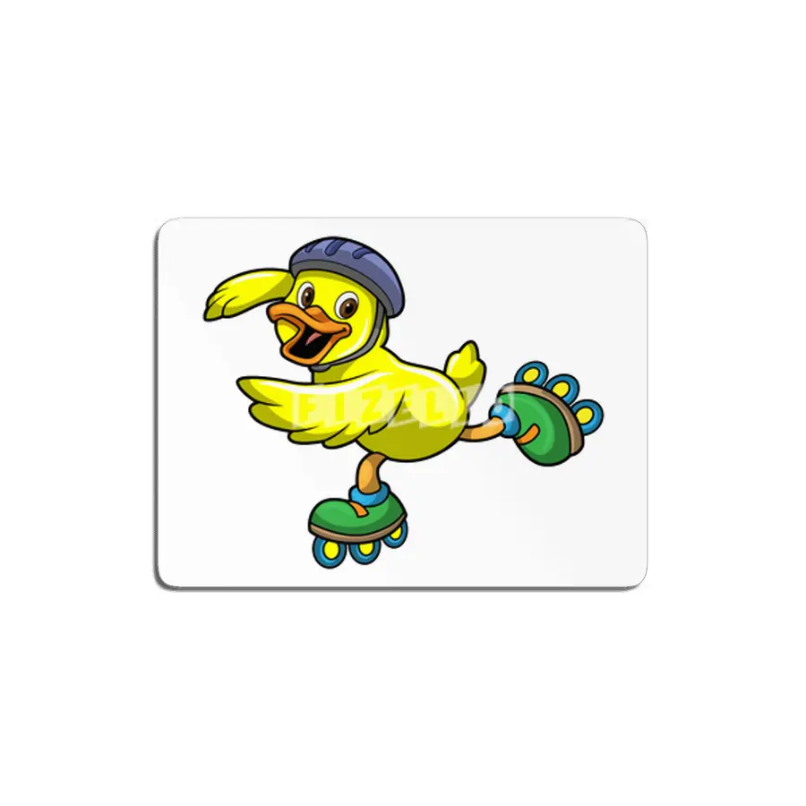 Duck as Skater with Inline skates & Helmet MDF Tablo