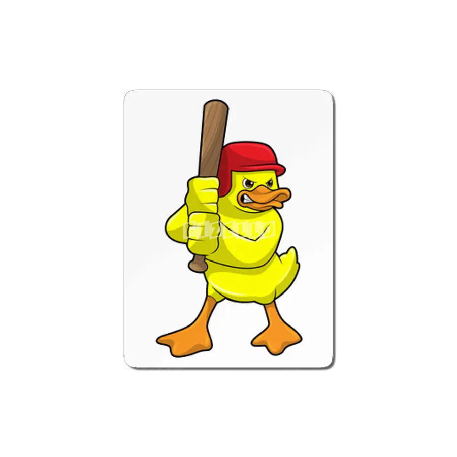Duck at Baseball with Baseball bat & Cap MDF Tablo