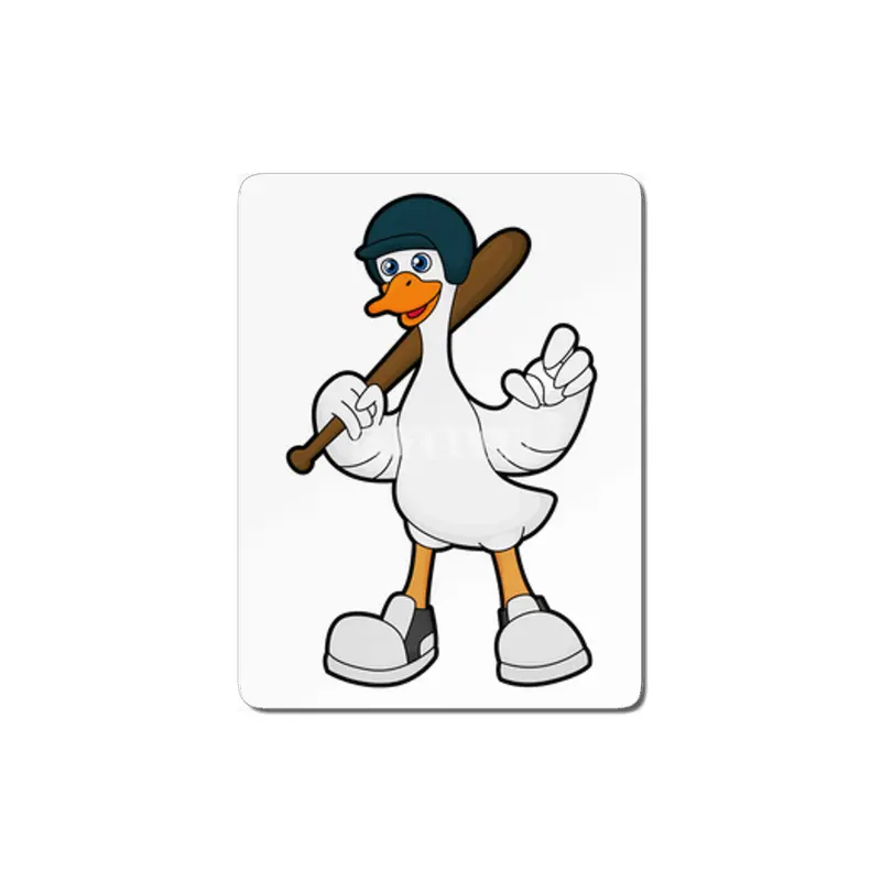 Duck at Baseball with Baseball racket & Helmet MDF Tablo