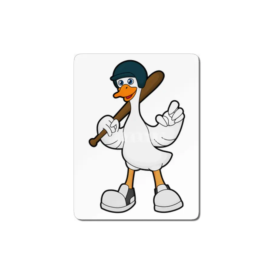 Duck at Baseball with Baseball racket & Helmet MDF Tablo