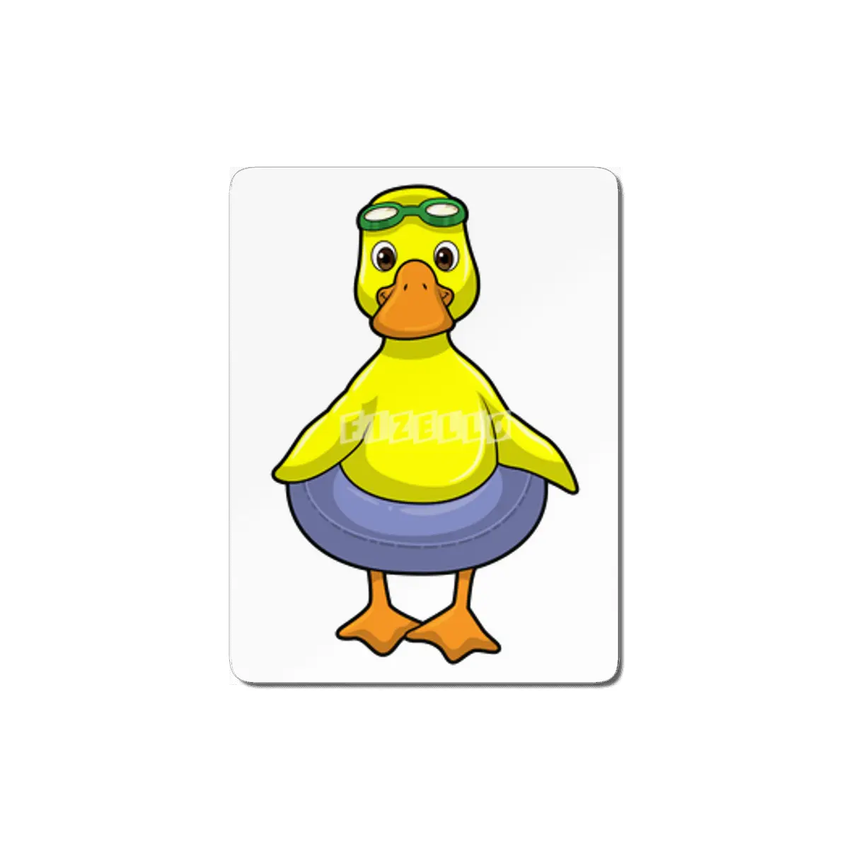 Duck at Swimming with Swim ring MDF Tablo