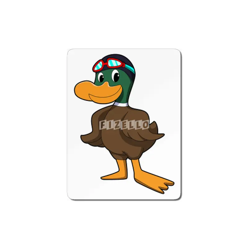 Duck at Swimming with Swimming goggles MDF Tablo