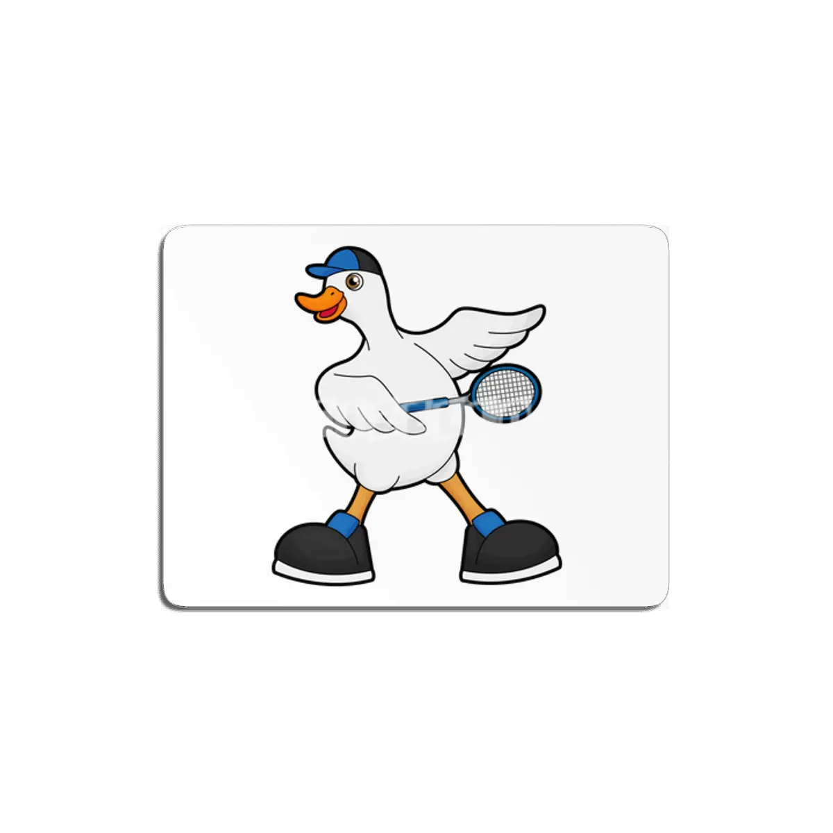 Duck at Tennis with Tennis racket & Cap MDF Tablo