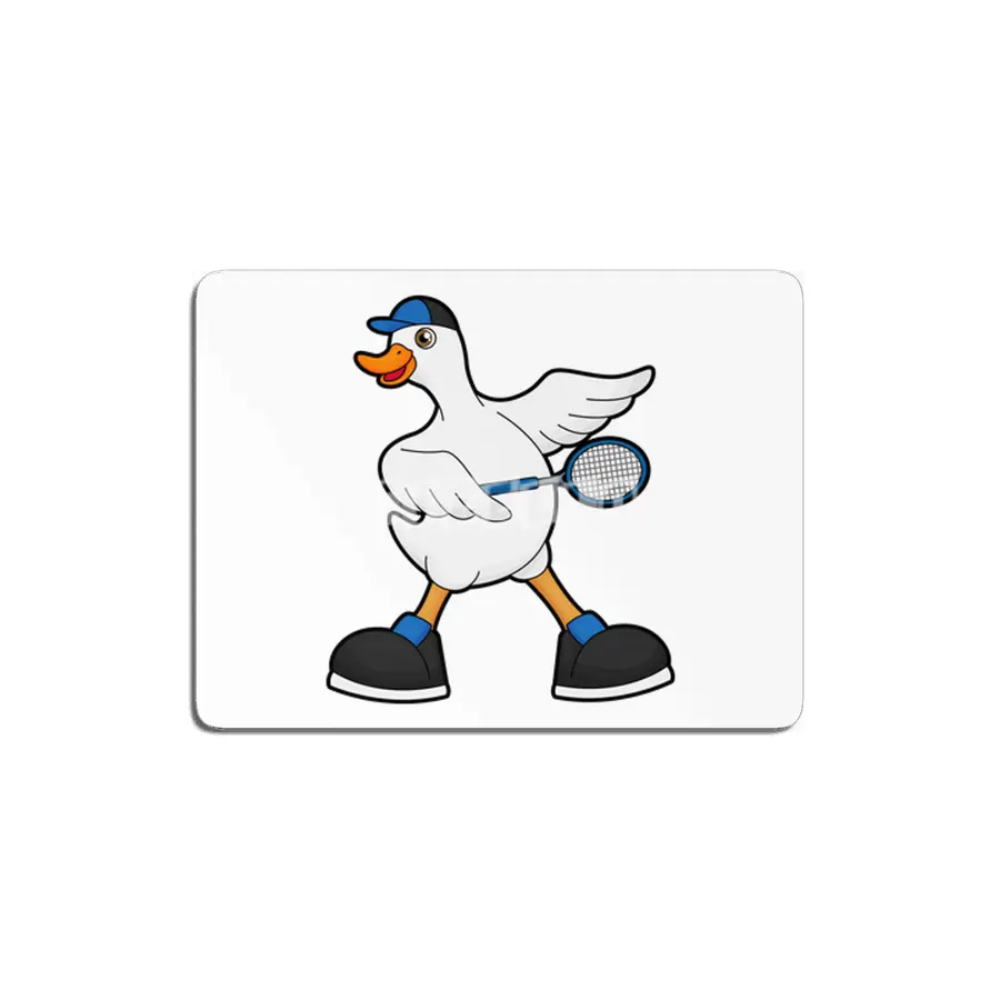 Duck at Tennis with Tennis racket & Cap MDF Tablo