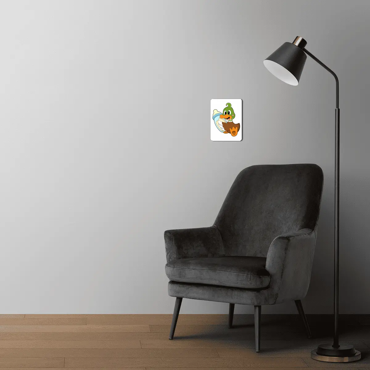 Duck with Bottle of Milk MDF Tablo