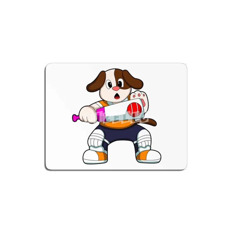 Dog as Batsman with Cricket bat MDF Tablo
