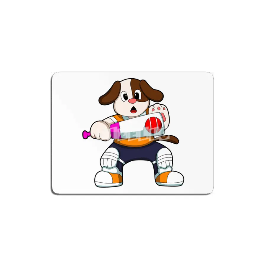 Dog as Batsman with Cricket bat MDF Tablo