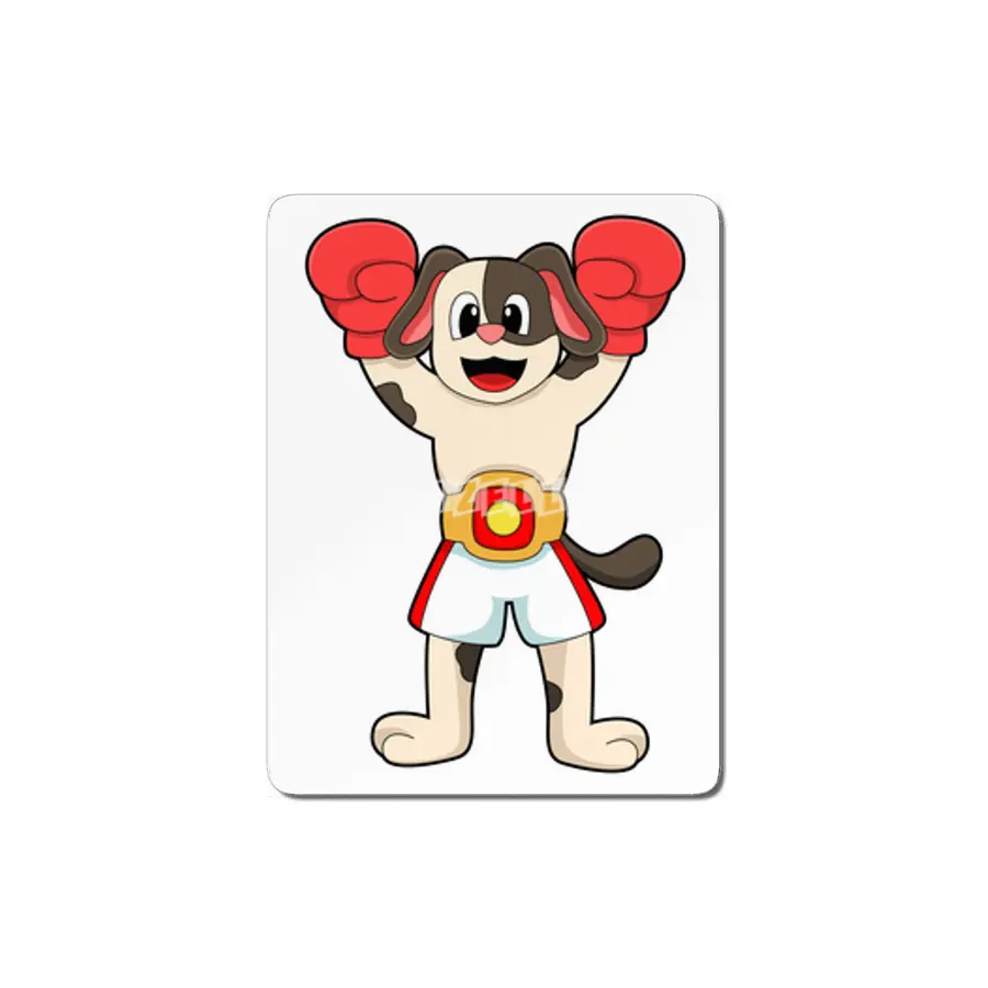 Dog as Boxing champion with Belt & Boxing gloves MDF Tablo