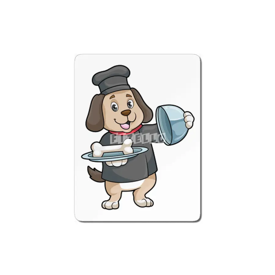 Dog as Chef with Platter & Bones MDF Tablo