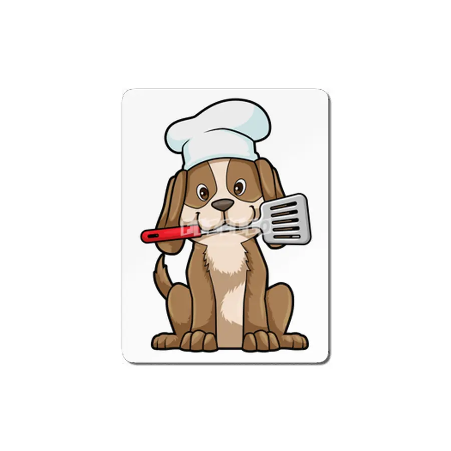 Dog as Cook with Chef's hat & Spatula MDF Tablo