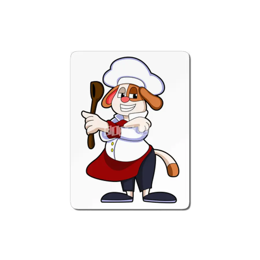 Dog as Cook with Cooking apron & Wooden spoon MDF Tablo