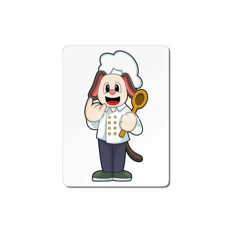 Dog as Cook with Wooden spoon & Cooking apron MDF Tablo