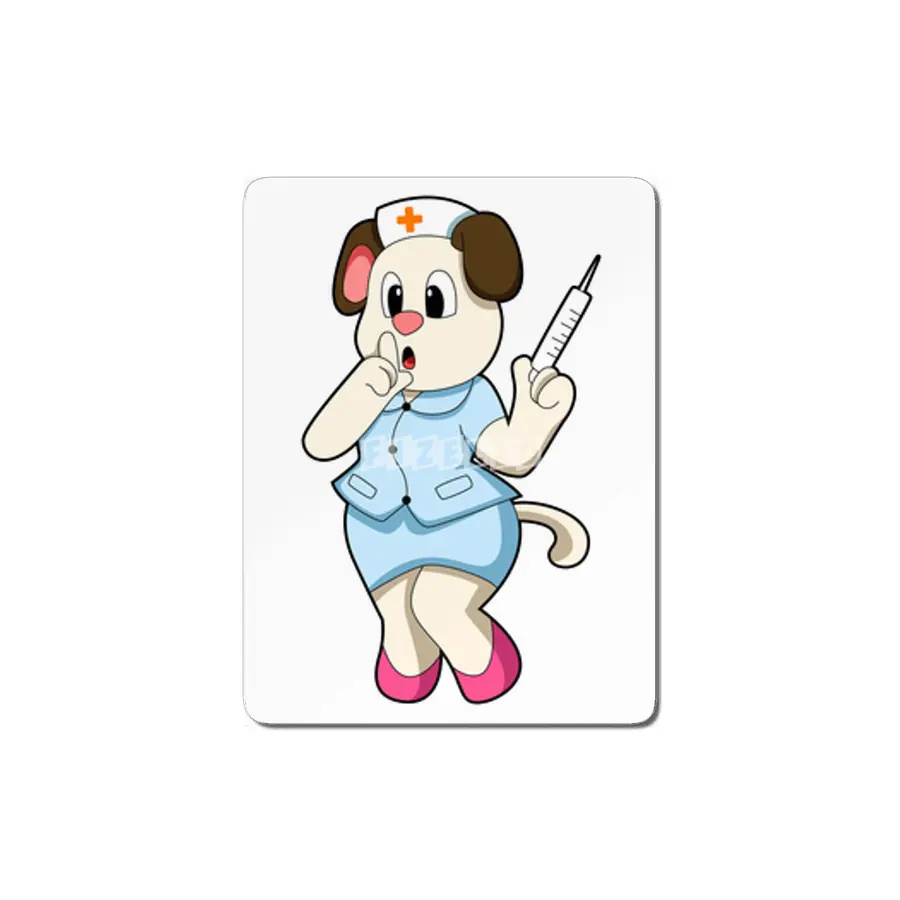Dog as Nurse with Syringe MDF Tablo