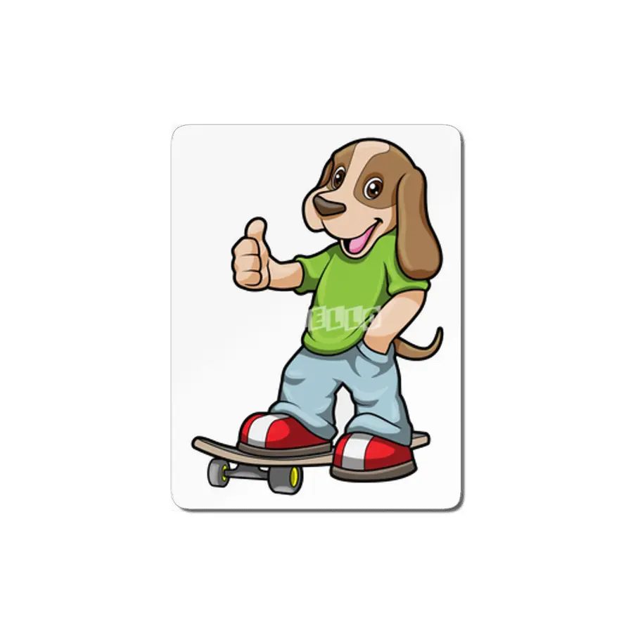 Dog as Skater with Skateboard MDF Tablo