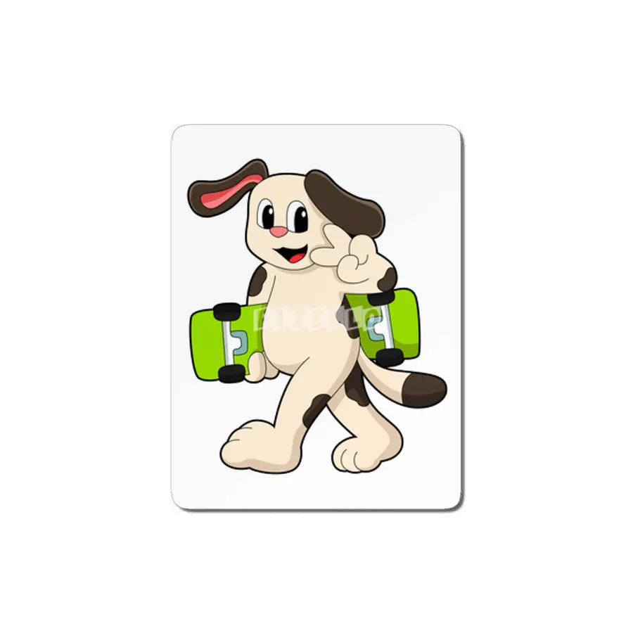 Dog as Skater with Skateboard MDF Tablo