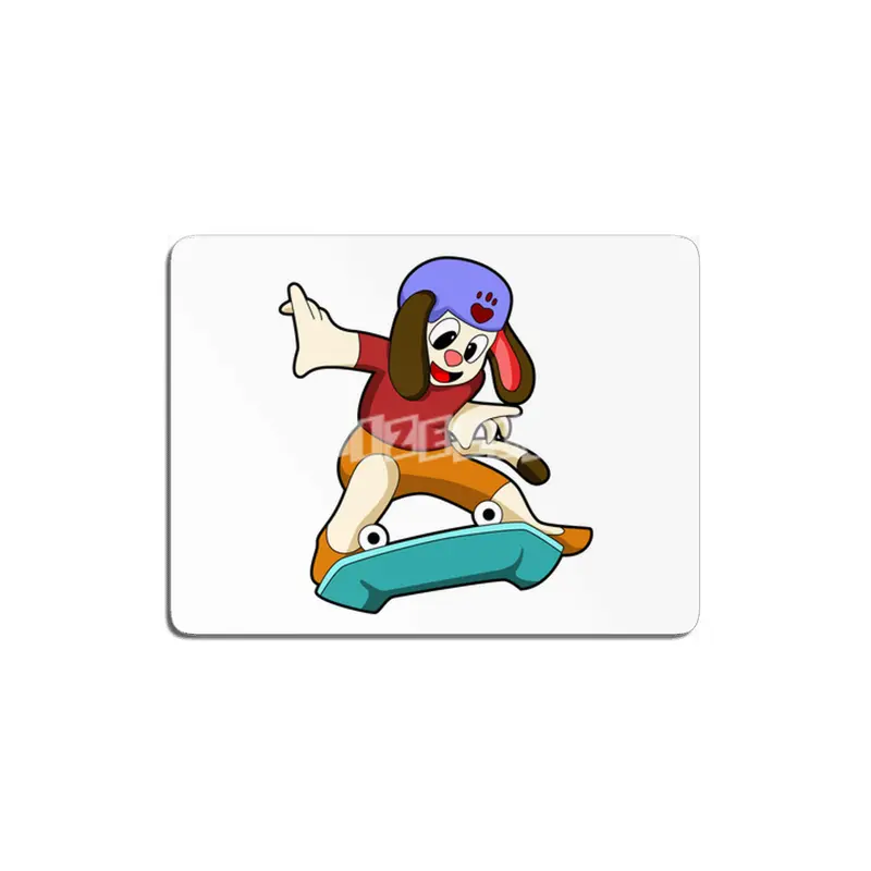 Dog as Skater with Skateboard MDF Tablo