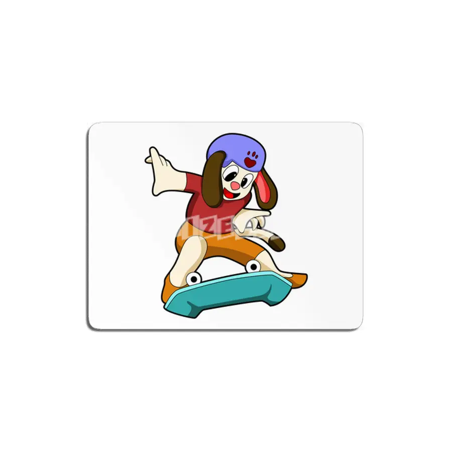 Dog as Skater with Skateboard MDF Tablo