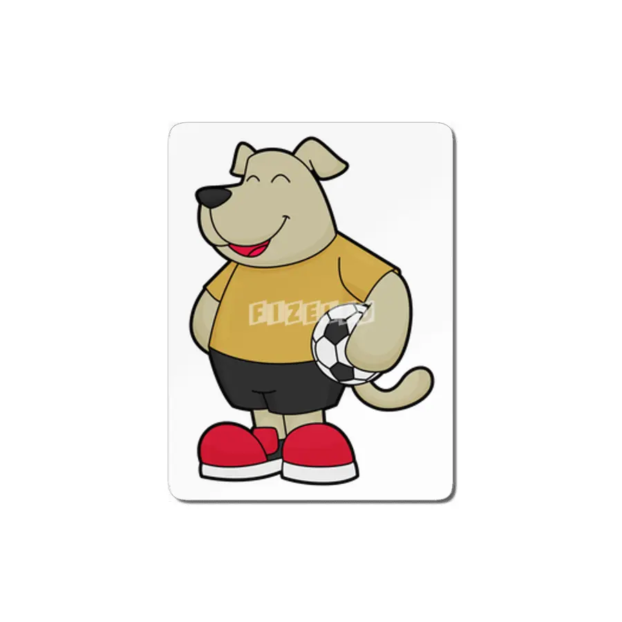 Dog as Soccer player with Soccer ball MDF Tablo