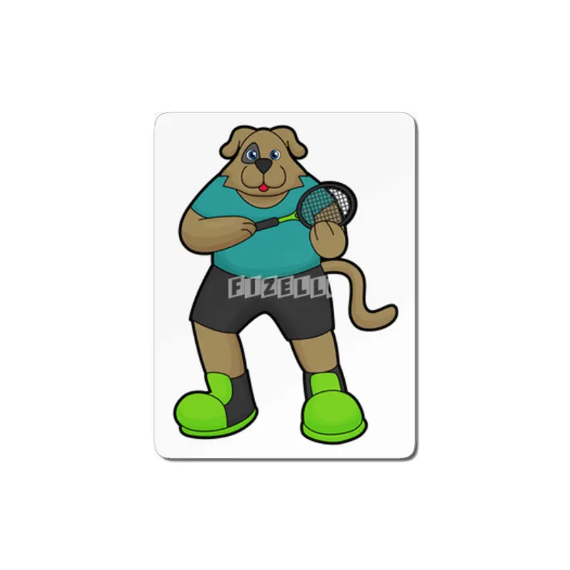Dog as Tennis player with Tennis racket MDF Tablo