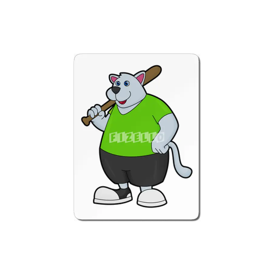 Dog at Baseball with Baseball bat MDF Tablo