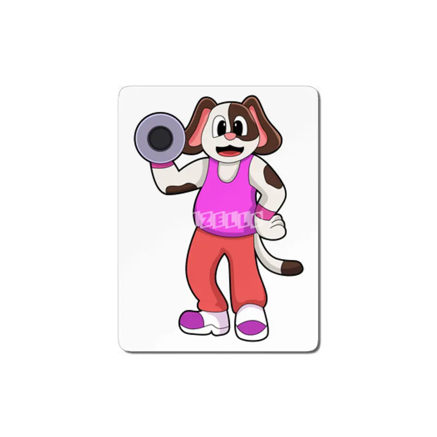 Dog at Bodybuilding with Dumbbell MDF Tablo