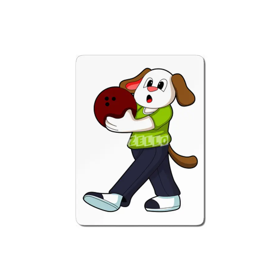 Dog at Bowling with Bowling ball MDF Tablo