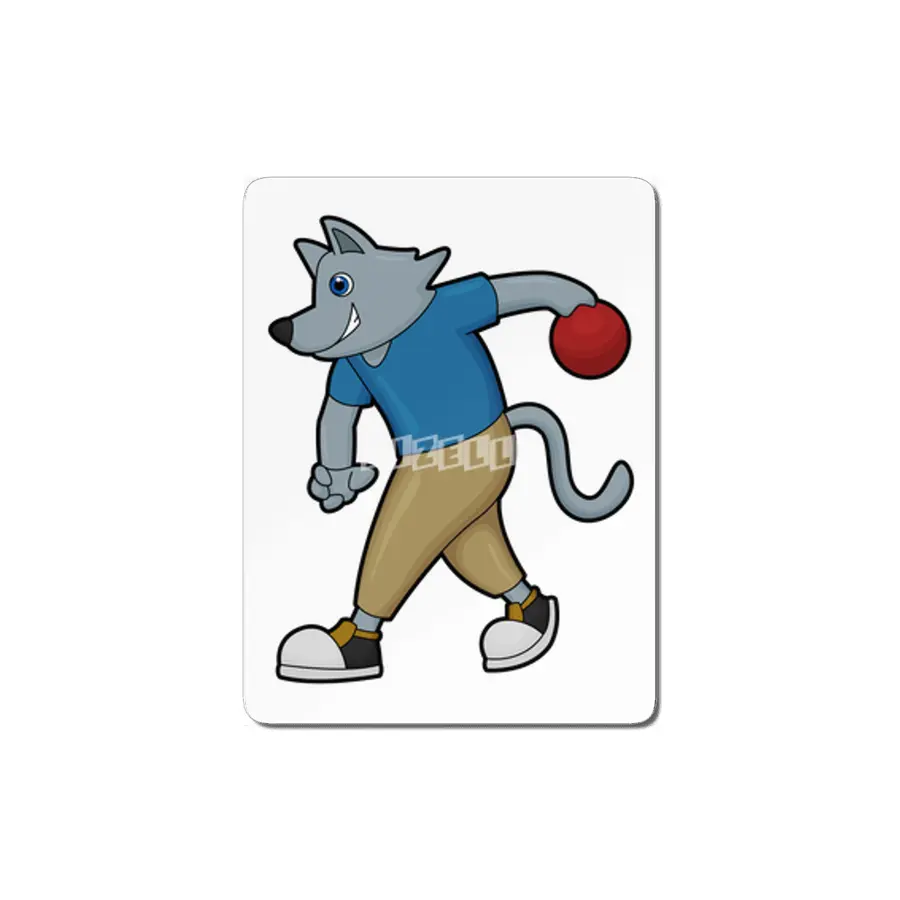 Dog at Bowling with Bowling ball MDF Tablo