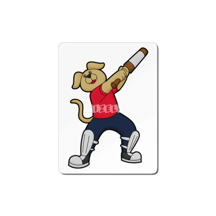 Dog at Cricket with Cricket bat MDF Tablo