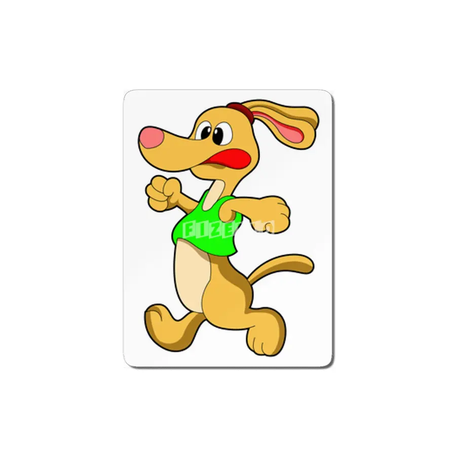 Dog at Fitness - Jogging with Tank top MDF Tablo