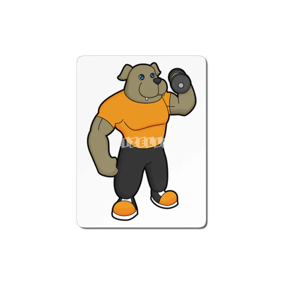 Dog at Fitness with Dumbbell MDF Tablo
