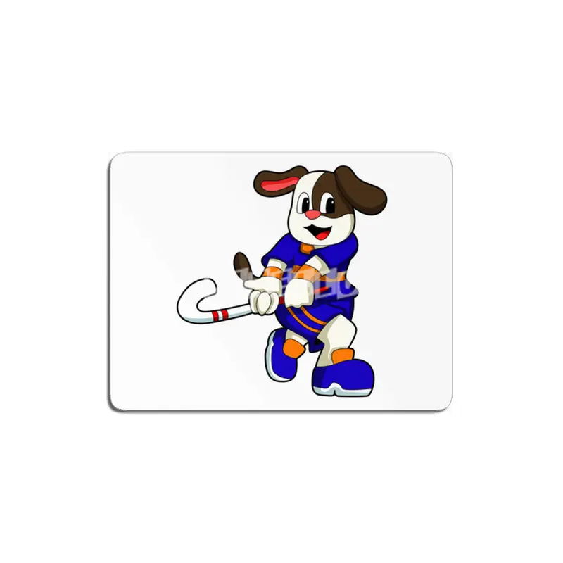 Dog at Hockey with Hockey stick MDF Tablo