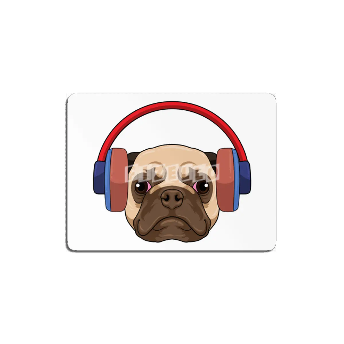 Dog at Music with Headphone MDF Tablo