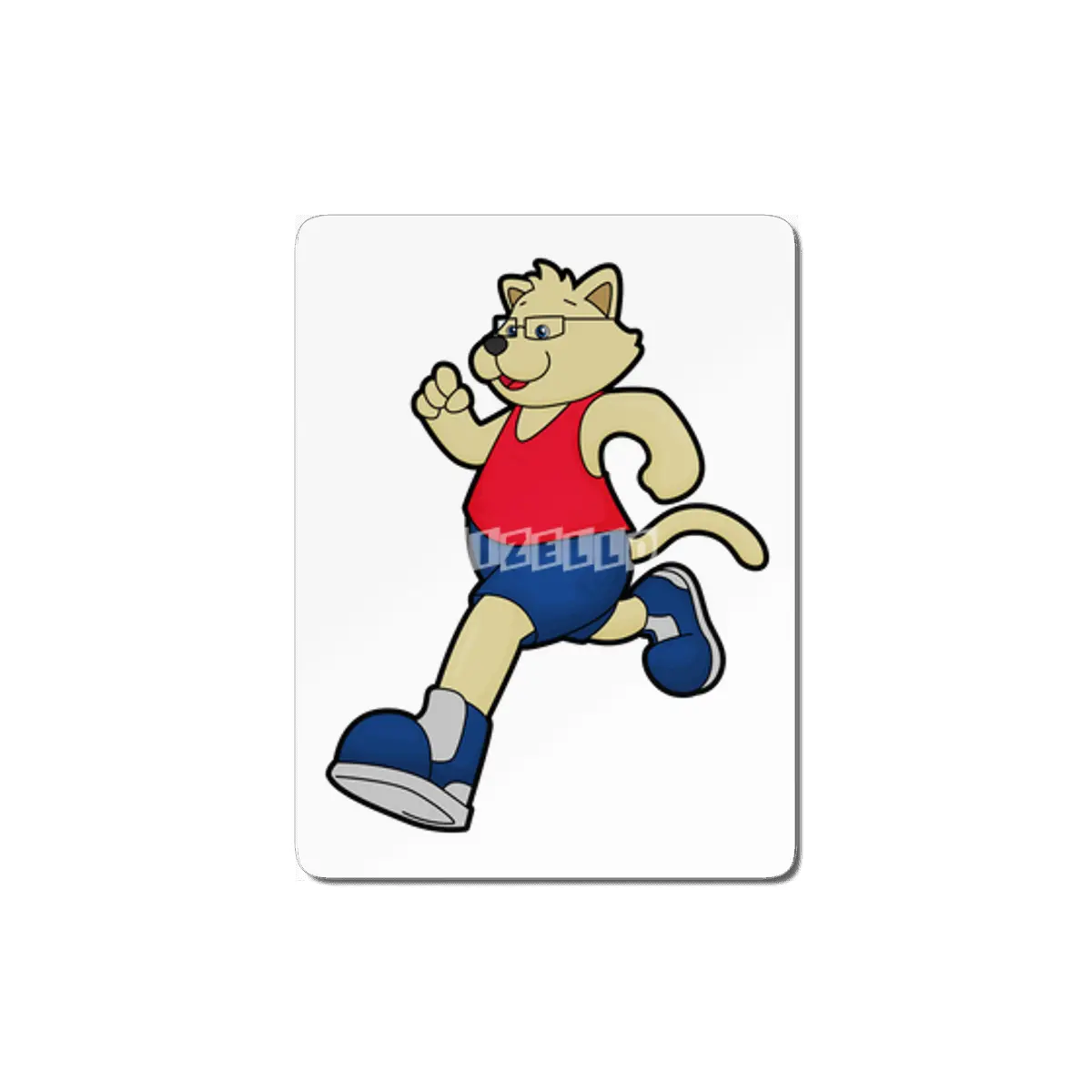 Dog at Running with Glasses MDF Tablo
