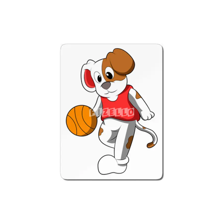 Dog at Sports with Basketball MDF Tablo