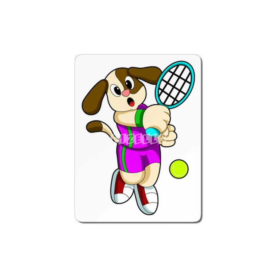 Dog at Tennis with Tennis racket & Tennis ball MDF Tablo