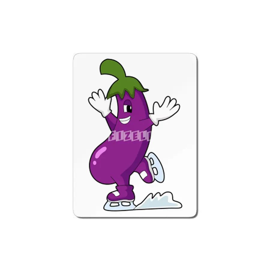Eggplant at Ice skating with Ice skates MDF Tablo