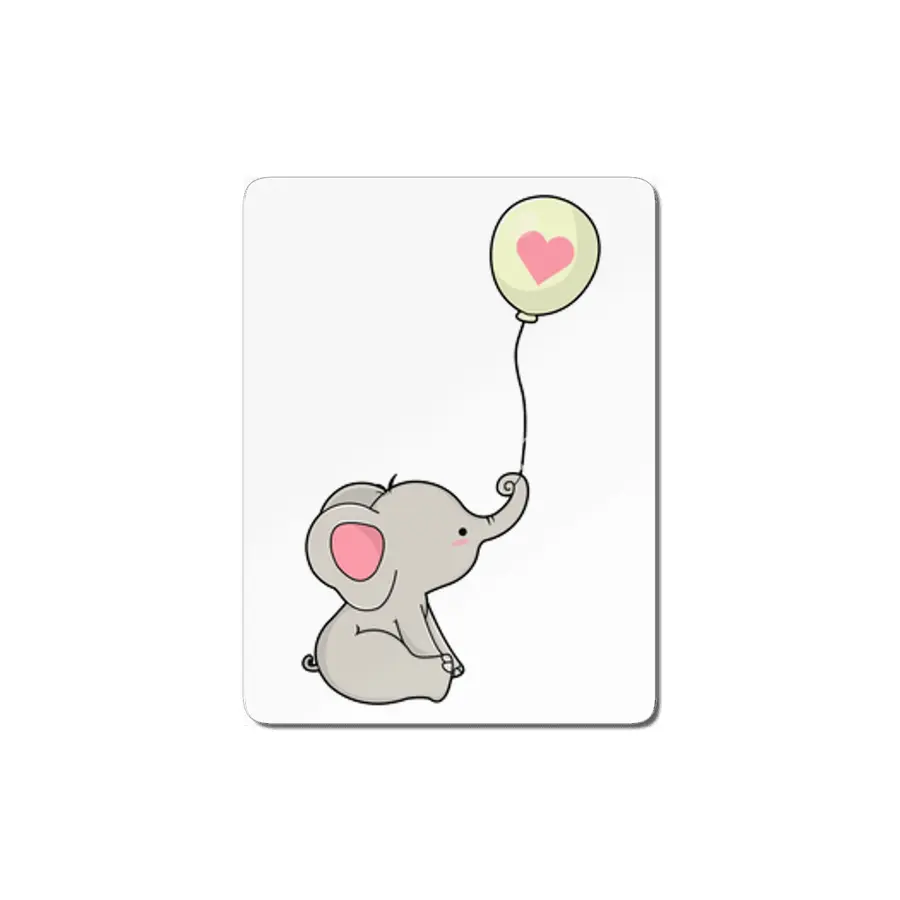 Elephant & Balloon with Heart MDF Tablo