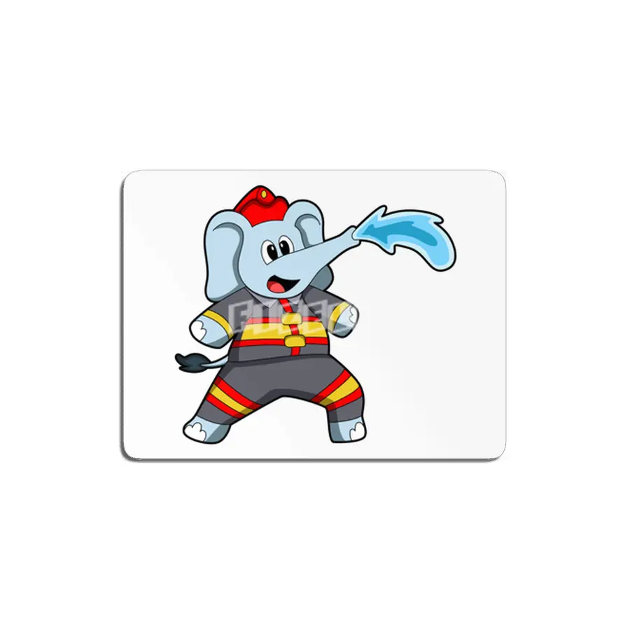 Elephant as Firefighter with Hose MDF Tablo
