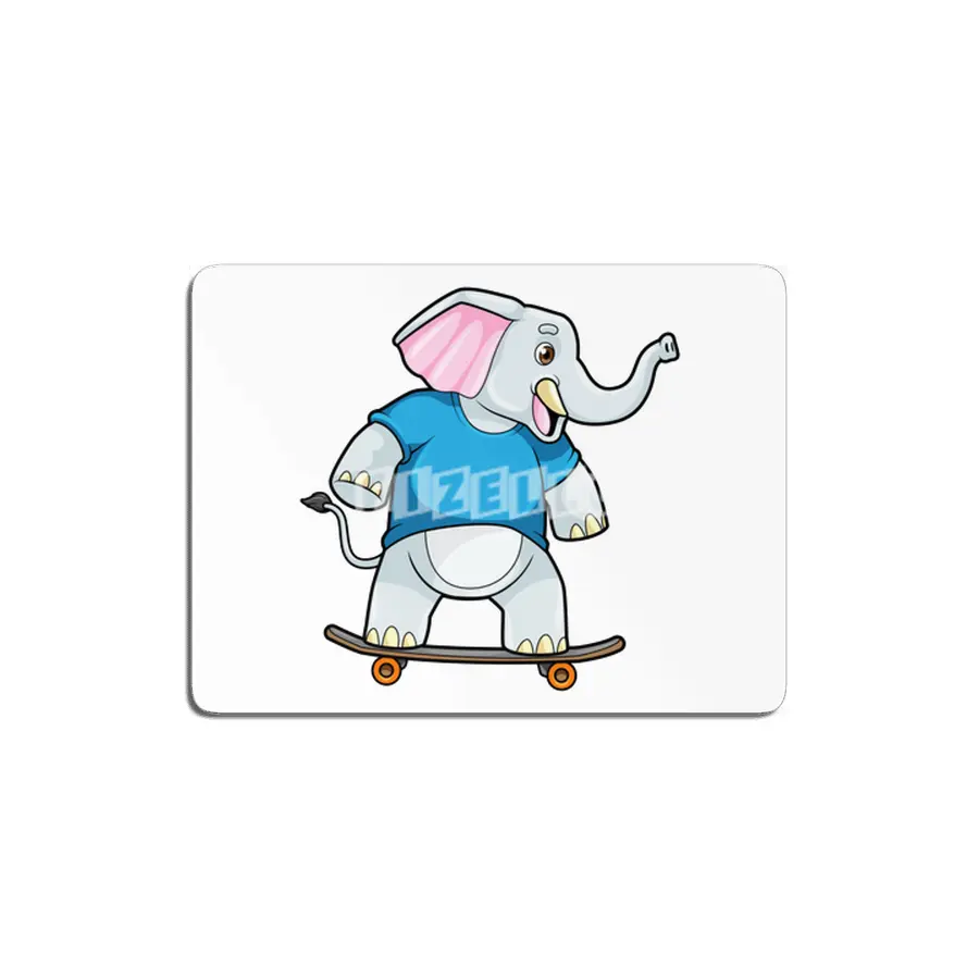 Elephant as Skater with Skateboard MDF Tablo