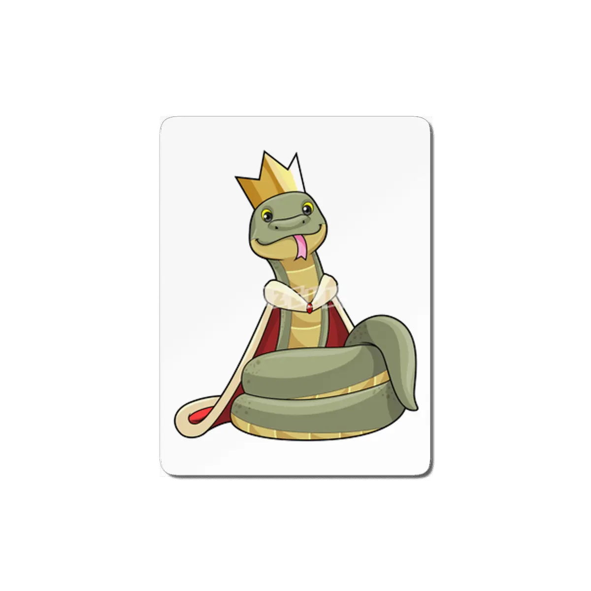 Snake as King with Crown MDF Tablo