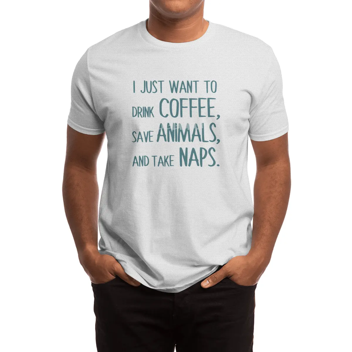 I Just Want To Drink Coffee, Save Animals, And Take Naps Spor T-Shirt