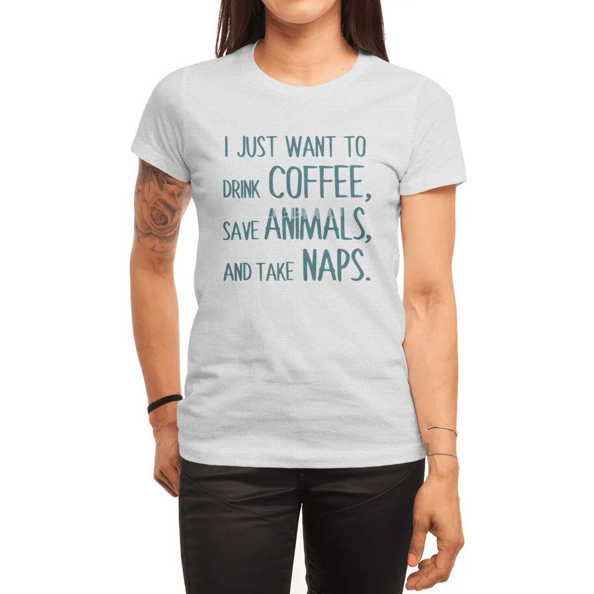 I Just Want To Drink Coffee, Save Animals, And Take Naps Spor T-Shirt